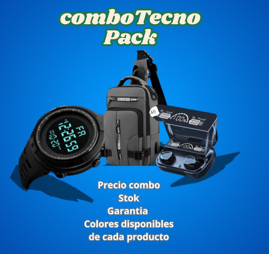 COMBO BRUTAL: PECHERA, RELOJ, AUDIFONOS PECHERA CAQUI